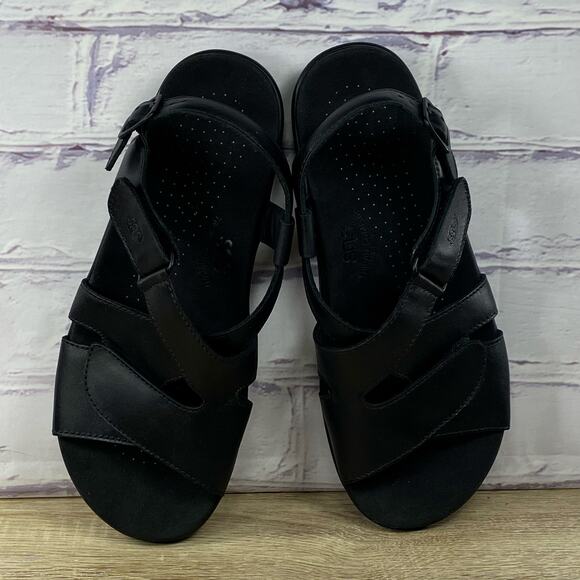 SAS Huggy Cross Strap Sandals Women's Size 9.5 M Black Slingback Comfort Walking - Picture 6 of 8